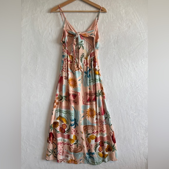 Paper Heart womens pink‎ Linen Blend sleeveless Maxi Fruit Dress size small - Picture 7 of 11